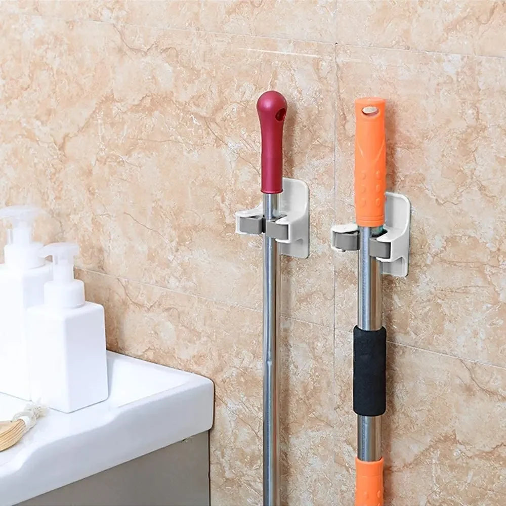 Besenhalter Wandmontage, Besengreifer hält Besen und Kehrschaufel für Zuhause, Küche, Garten, Garagen-Aufbewahrungssysteme, 2 Stück